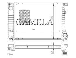 6200002 - Radiator for BMW 3E30 320i/325ix 87-MT OEM: 1719256 NISSENS: 60797A