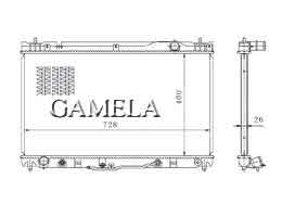 6200192 - Radiator for CAMRY MCV30 03- AT OEM: 16400-OA240 DPI: 2434