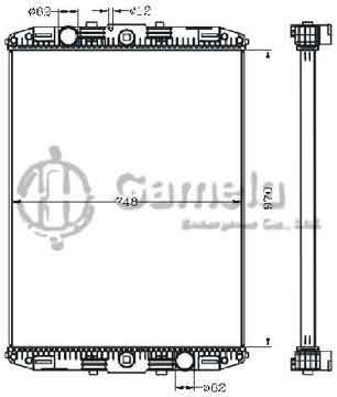 6255028 - Radiator for DAF F95'87- 310/330/350/360/380/400 MT OEM: 0076449/1617342/1288560