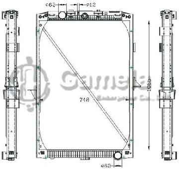 6255029 - Radiator for DAF XF95'97-04 XF380/430/480/530 MT OEM: 1326966/1617340