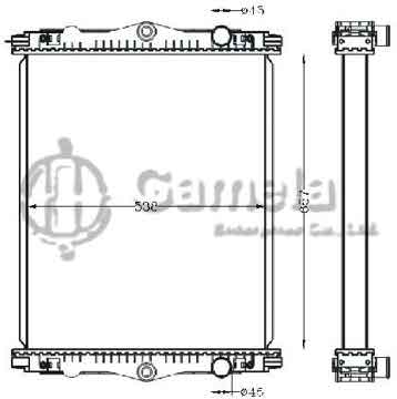 6255036 - Radiator for DAF LF45/55'01- 130/210/220 GINAF X-SERIE'05- 2220 MT OEM: 1405176/1405413/1405722/1407725