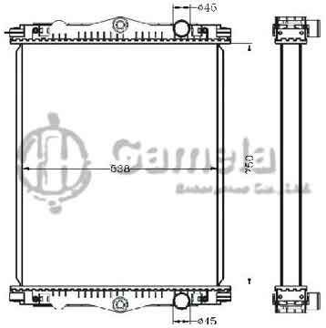 6255037 - Radiator for DAF LF55'01-250/290 GINAF X-SERIE'05- 2224 MT OEM: 1403169/1407723