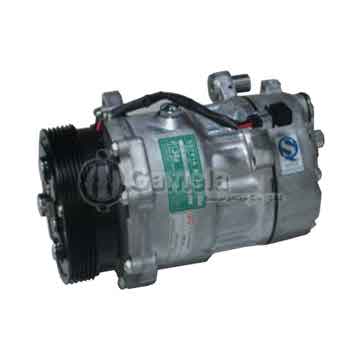 64132-7V16-1273N - Original Auto A/C Compressor, SANDEN model SD7V16-1273, 64132-7V16-1273N