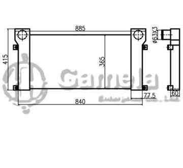 B620014 - Intercooler for ZAX250-3G ZAX250H/260H-3G